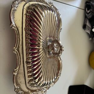 Elegant Silver Plated Butter Dish